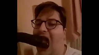 Deepthroat to be passed on fake Big Black Cock