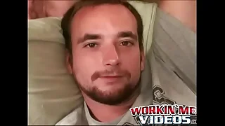 Gay amateur jerks off thither his bedroom and comes in the first place his belly